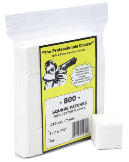 Professional Choice Cleaning Patches 270/7mm cal 1.5"x1.5" x800 (F39)